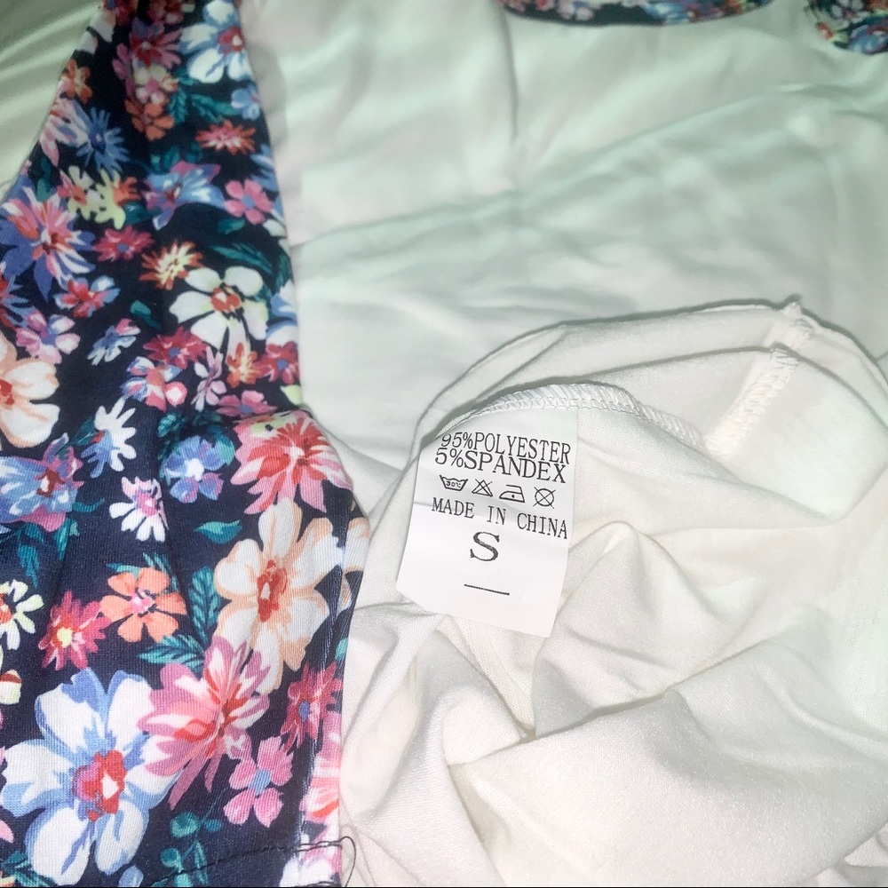 White Floral Sleeve B-ball Tee - Picture 4 of 5